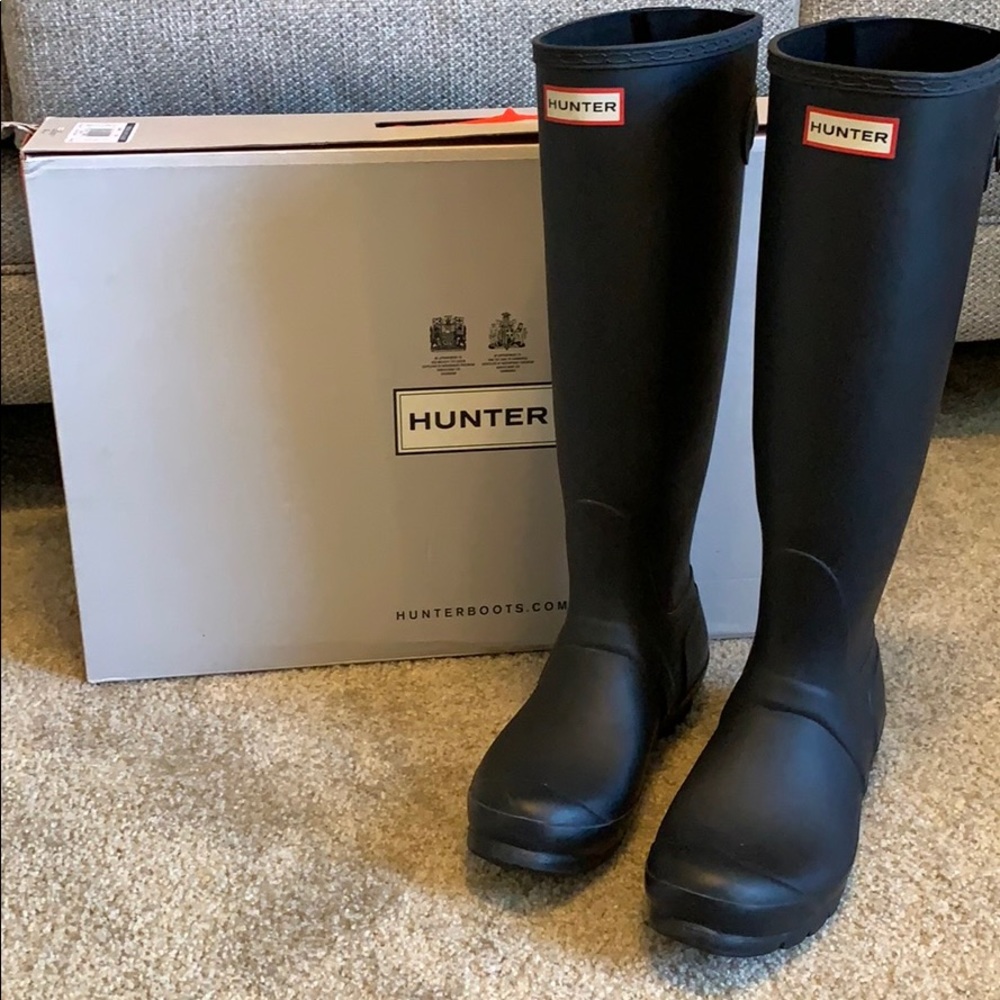 Original matte black adjustable hunter boots